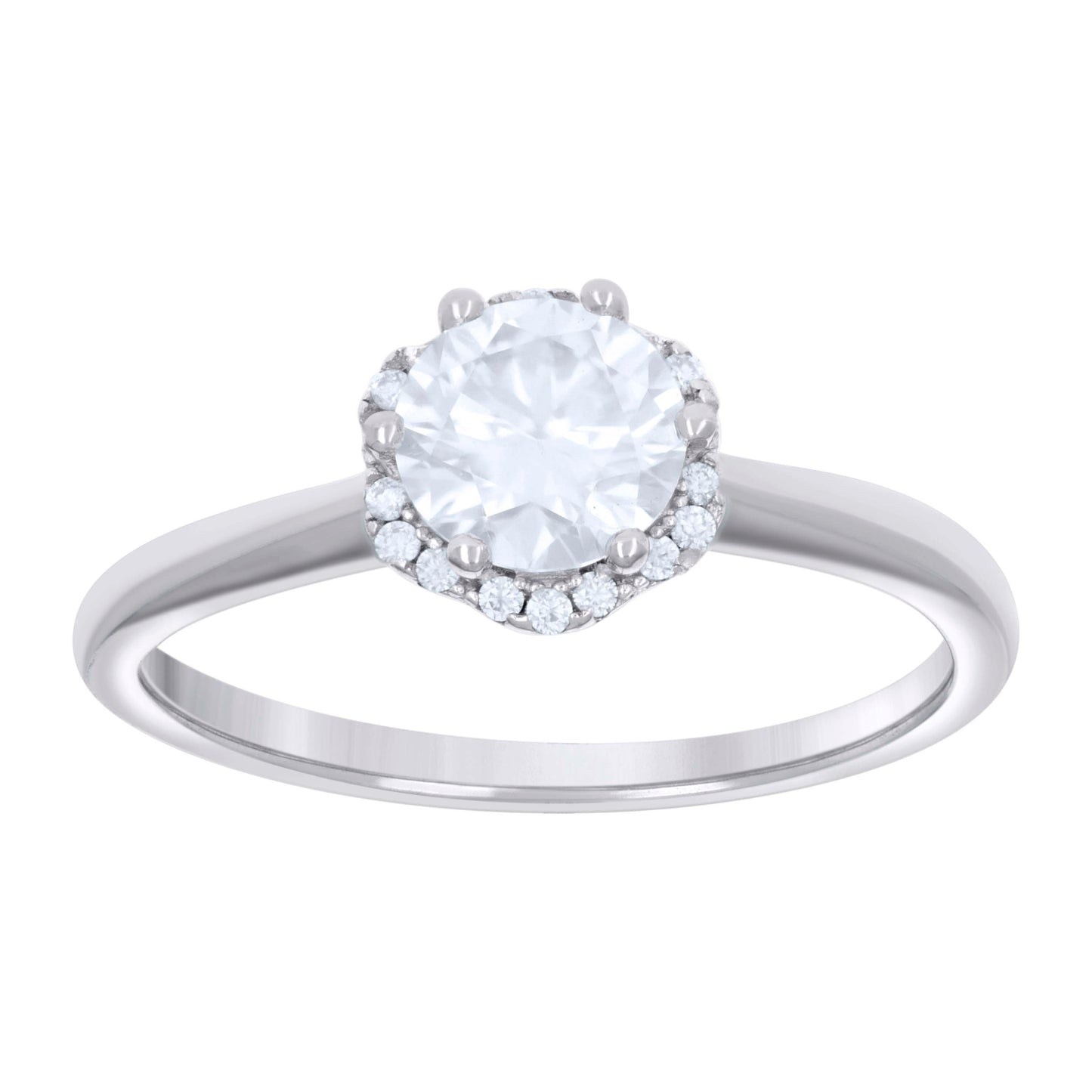 Sterling Silver Womens 1.13ct Moissanite Fashion Bridal Anniversary Engagement Wedding Ring