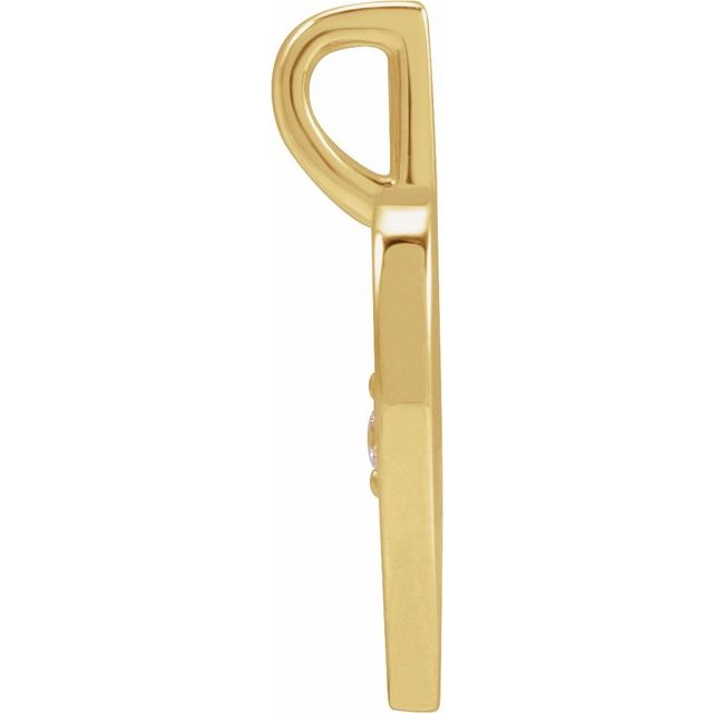 14K Yellow Gold Round 1.7Mm I1, G-H Polished .025 Ct Natural Diamond Engravable Mom Pendant