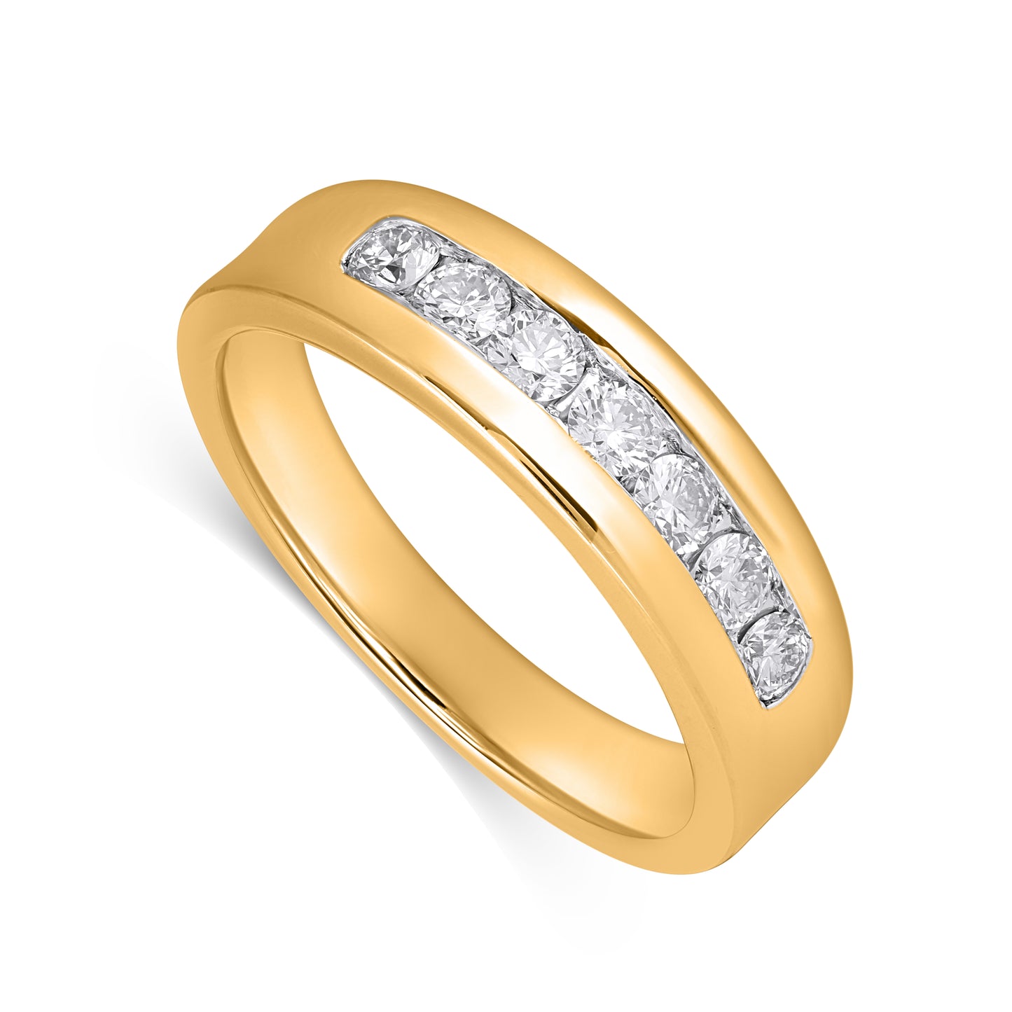 14K Yellow Gold 0.75 Cttw Lab Grown Diamond Mens Band