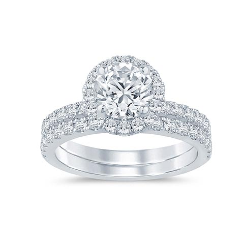 14K White Gold 2.15-2.23 Cttw Lab Grown Diamond Ladies Ring
