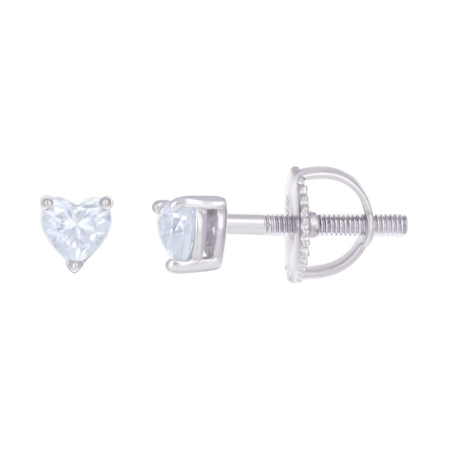 Sterling Silver Or Yellow-tone Womens 0.22ct Heart Moissanite Love Heart Stud Earrings