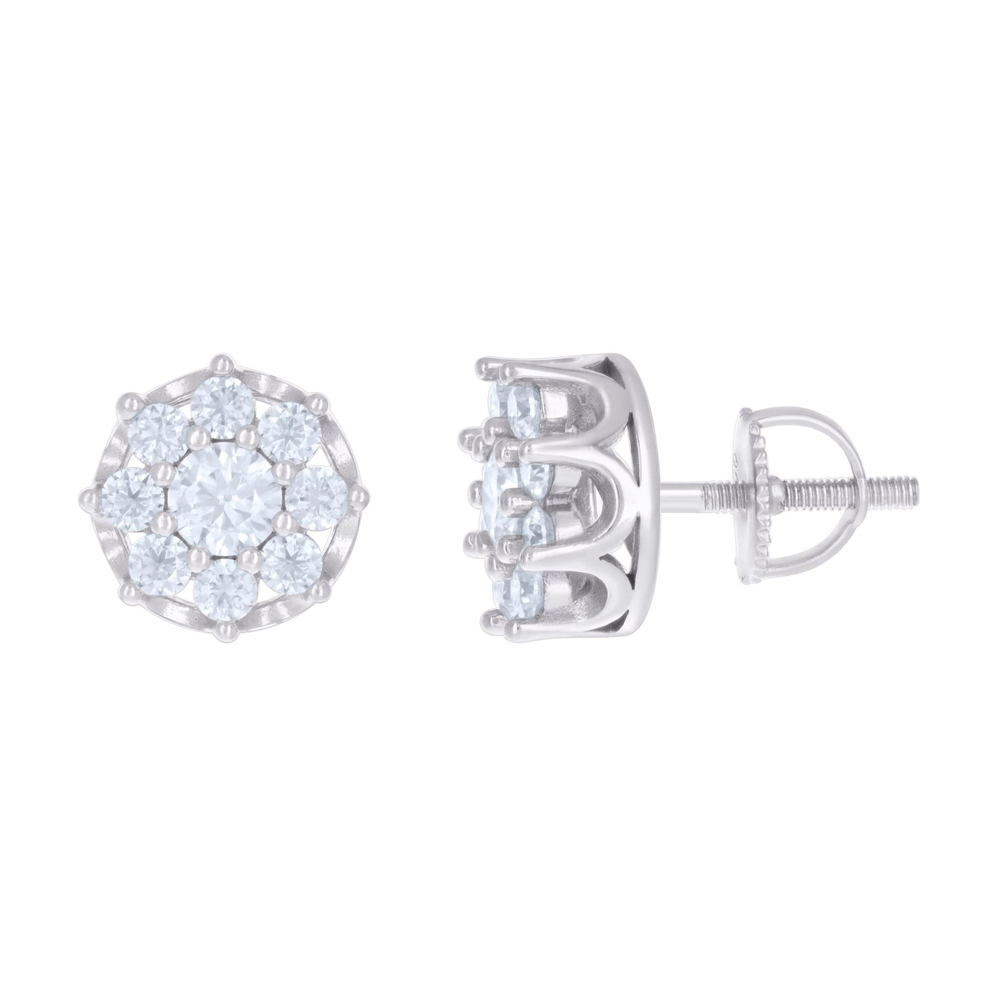 Sterling Silver Or Yellow-tone Womens 1.97ct Moissanite Fashion Stud Earrings