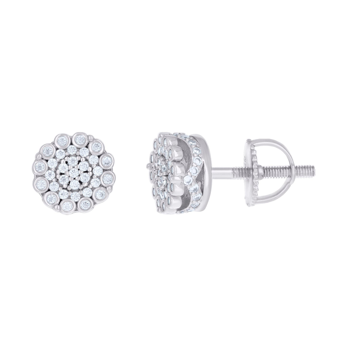Sterling Silver Or Yellow-tone Womens 0.62ct Moissanite Flower Fashion Stud Earrings