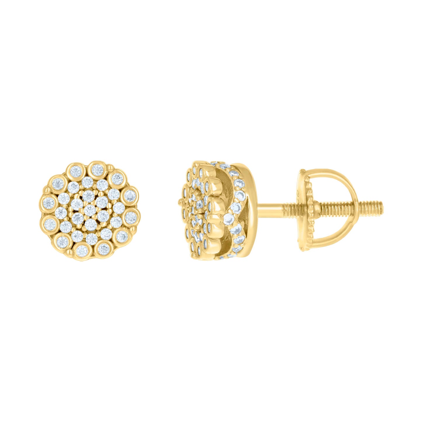 Sterling Silver Or Yellow-tone Womens 0.62ct Moissanite Flower Fashion Stud Earrings