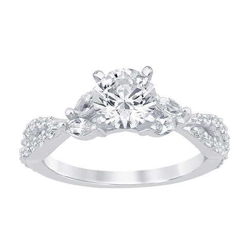14K White Gold 1.42-1.43 Cttw Lab Grown Diamond Ladies Ring