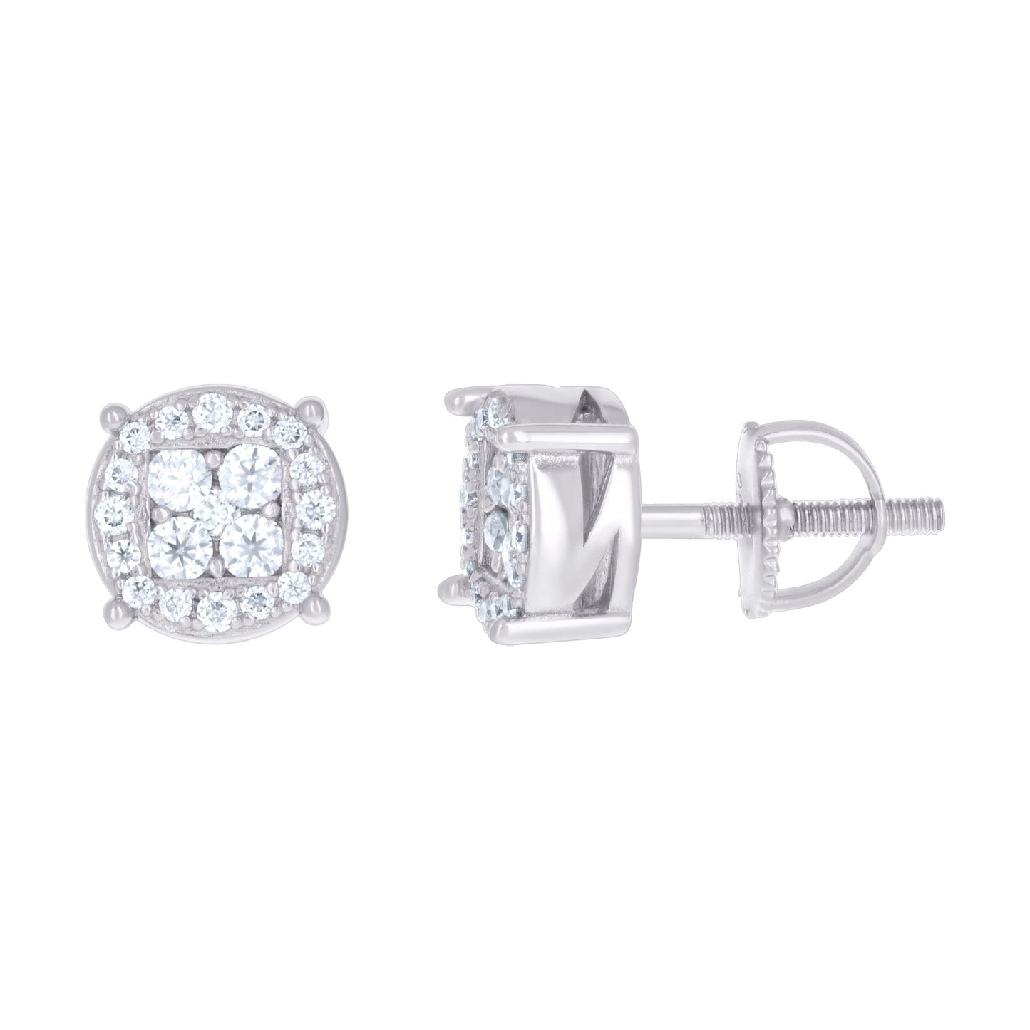 Sterling Silver Or Yellow-tone Womens 0.51ct Moissanite Fashion Stud Earrings