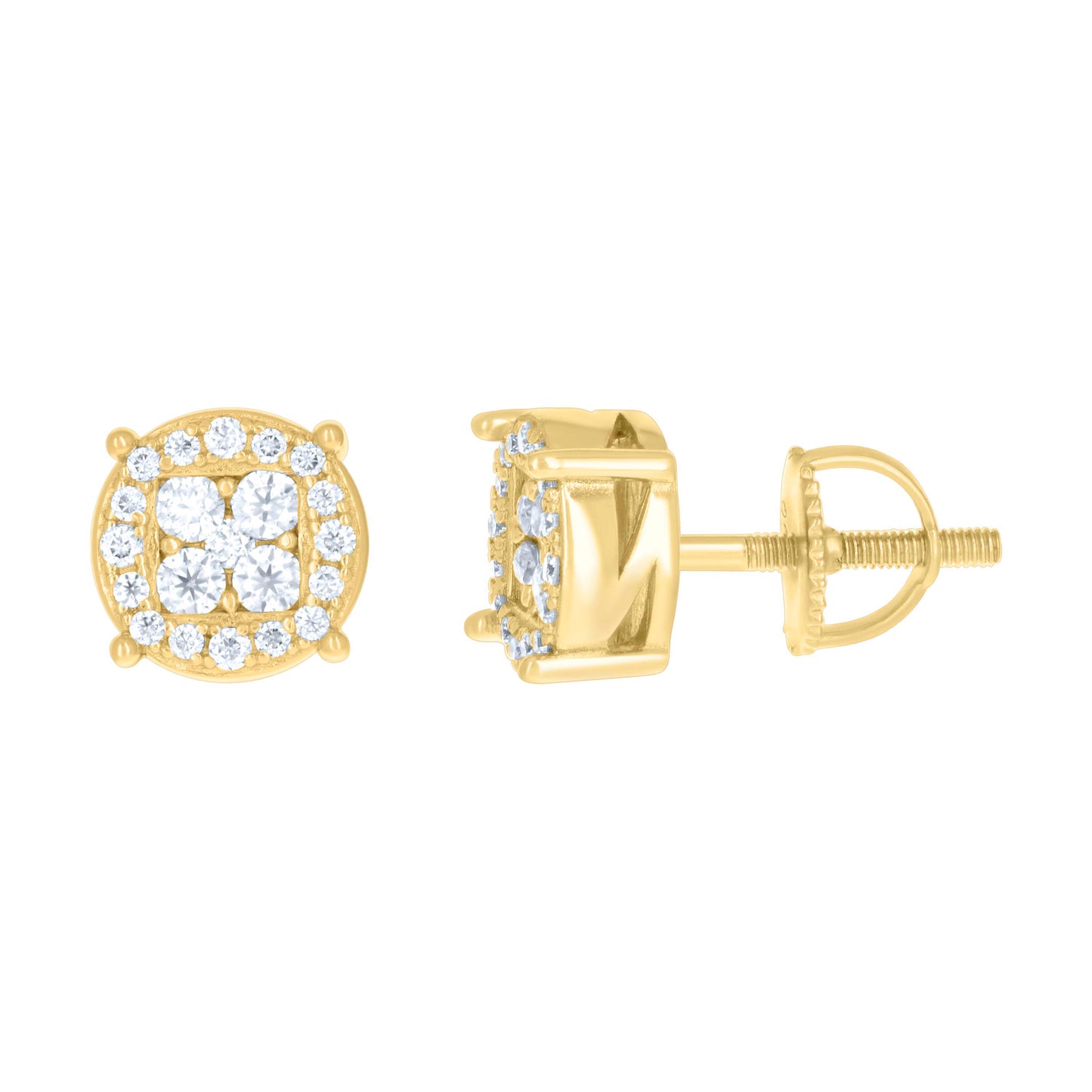 Sterling Silver Or Yellow-tone Womens 0.51ct Moissanite Fashion Stud Earrings