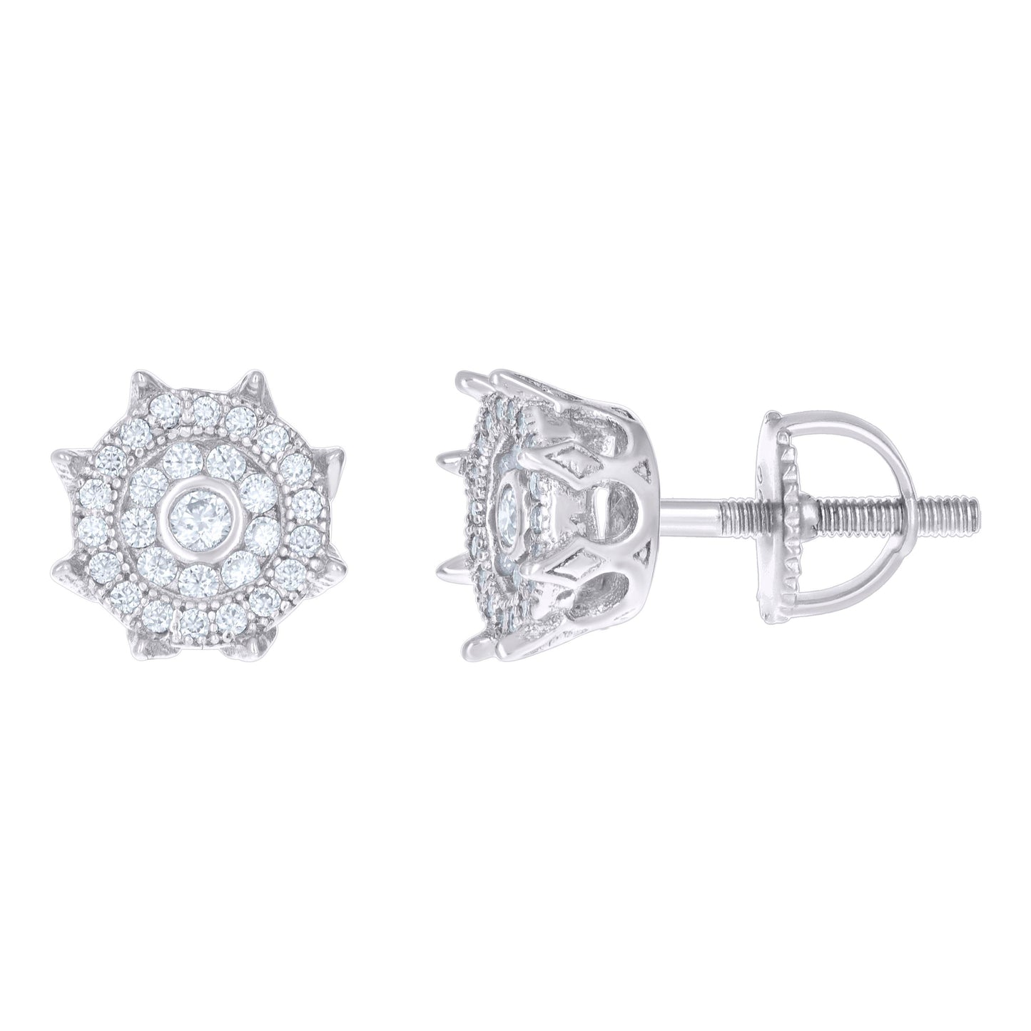 Sterling Silver Or Yellow-tone Womens 0.34ct Moissanite Fashion Stud Earrings