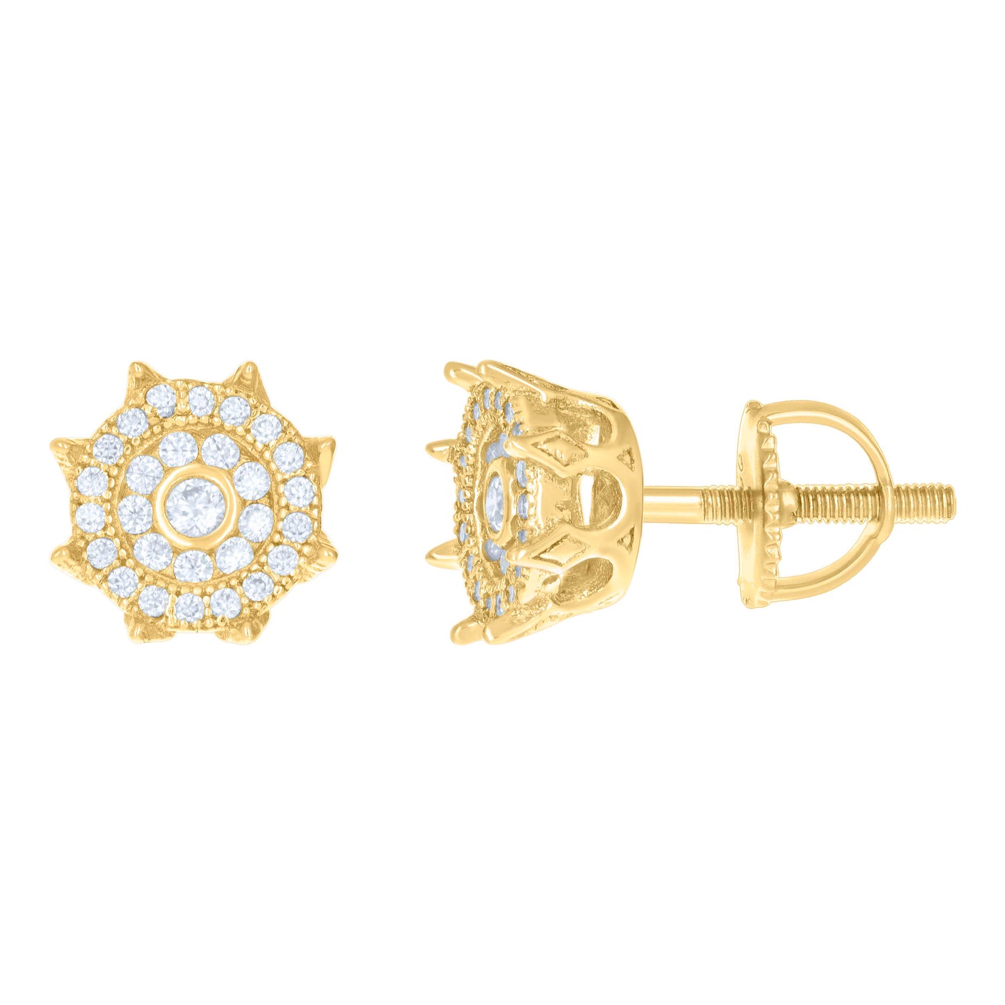 Sterling Silver Or Yellow-tone Womens 0.34ct Moissanite Fashion Stud Earrings