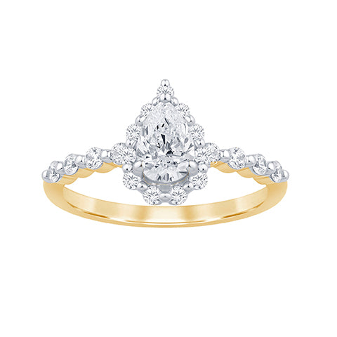 14K Yellow Gold 1.03-1.06 Cttw Lab Grown Diamond Ladies Ring