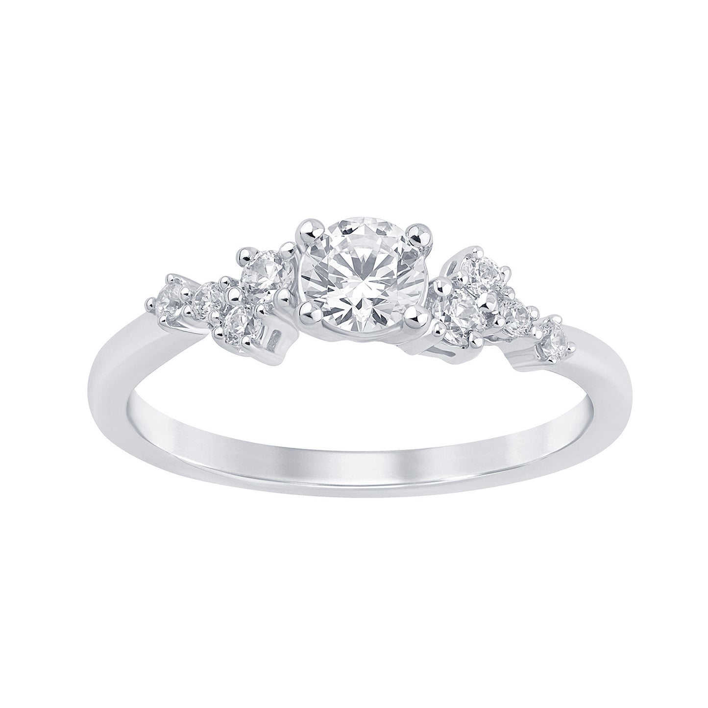 14K White Gold 0.48- 0.50 Cttw Lab Grown Diamond Ladies Rings