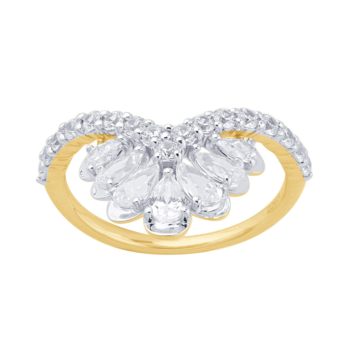 14K Yellow Gold 1.34-1.36 Cttw Lab Grown Diamond Ladies Ring