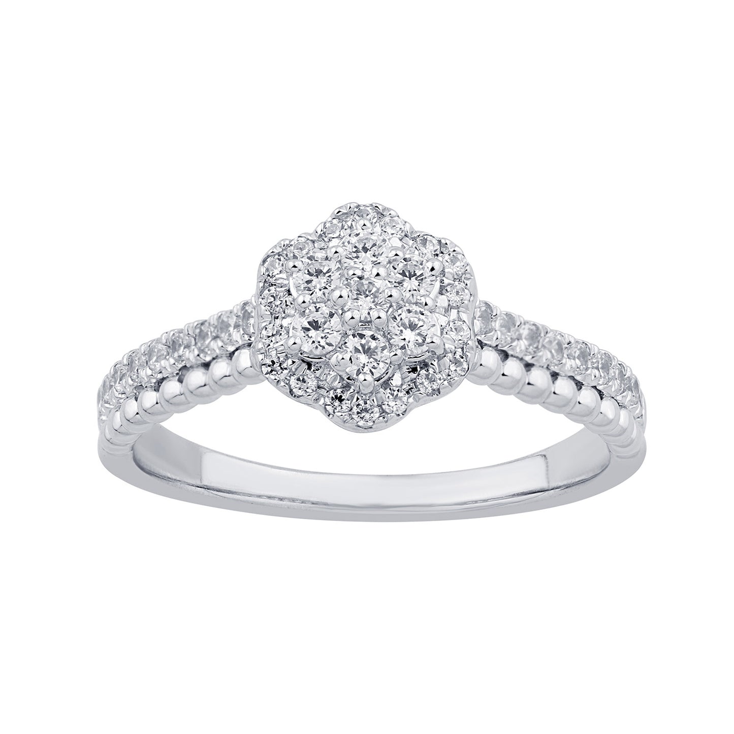 14K Yellow Or White Gold Lab Grown Diamond Ladies Ring