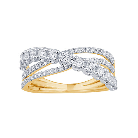 14K Yellow Gold 0.60-0.63 Cttw Lab Grown Diamond Ladies Ring