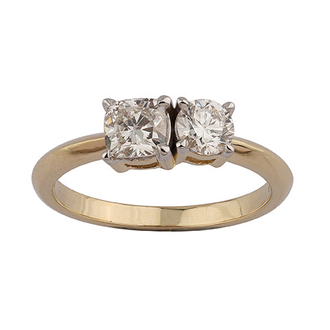 14K Yellow Gold 0.97 Cttw Lab Grown Diamond Ladies Ring