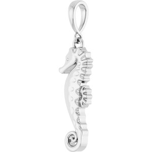 Sterling Silver 26.1 X 6.8 Mm Polished Seahorse Pendant