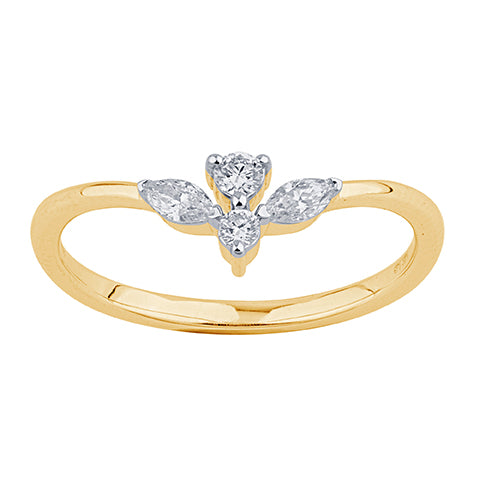 14K Yellow Gold 0.20 Cttw Lab Grown Diamond Ladies Rings