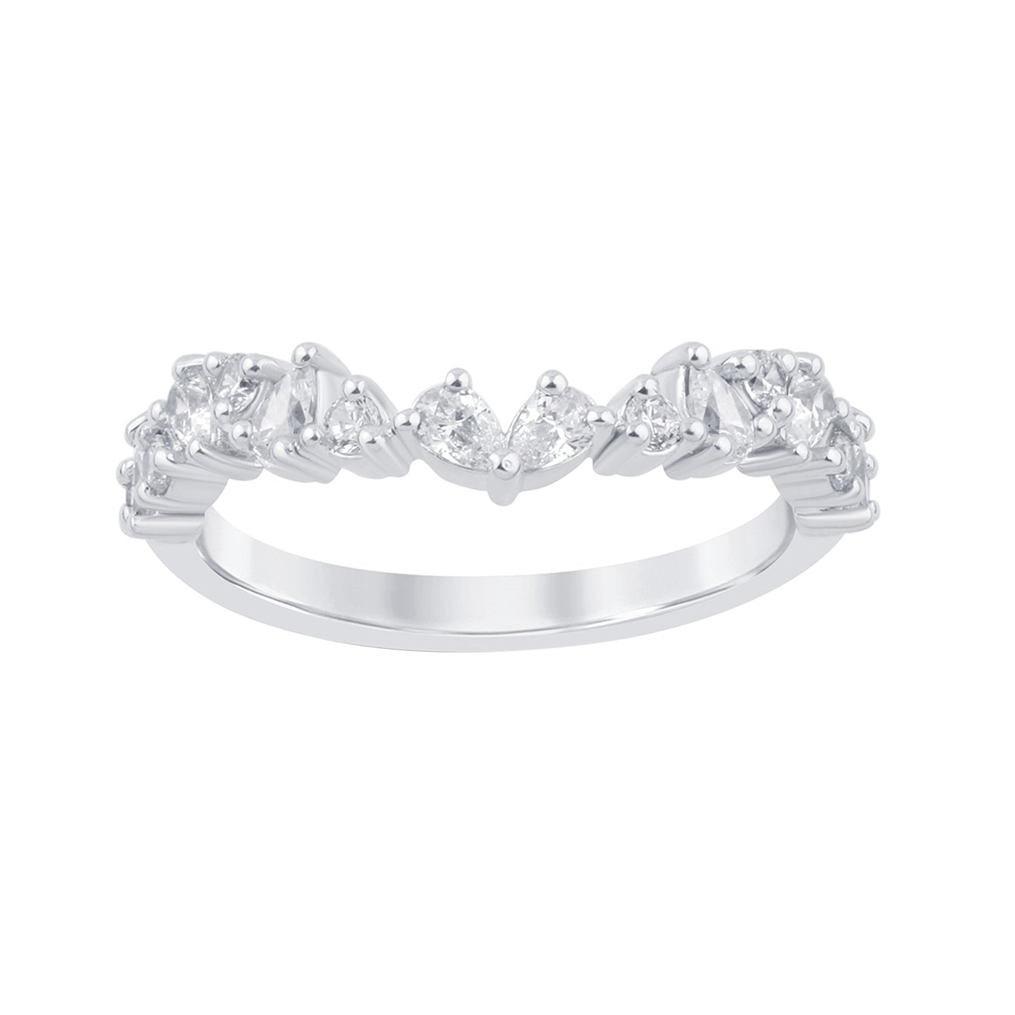 14K White Gold 0.54-0.60 Cttw Lab Grown Diamond Ladies Ring