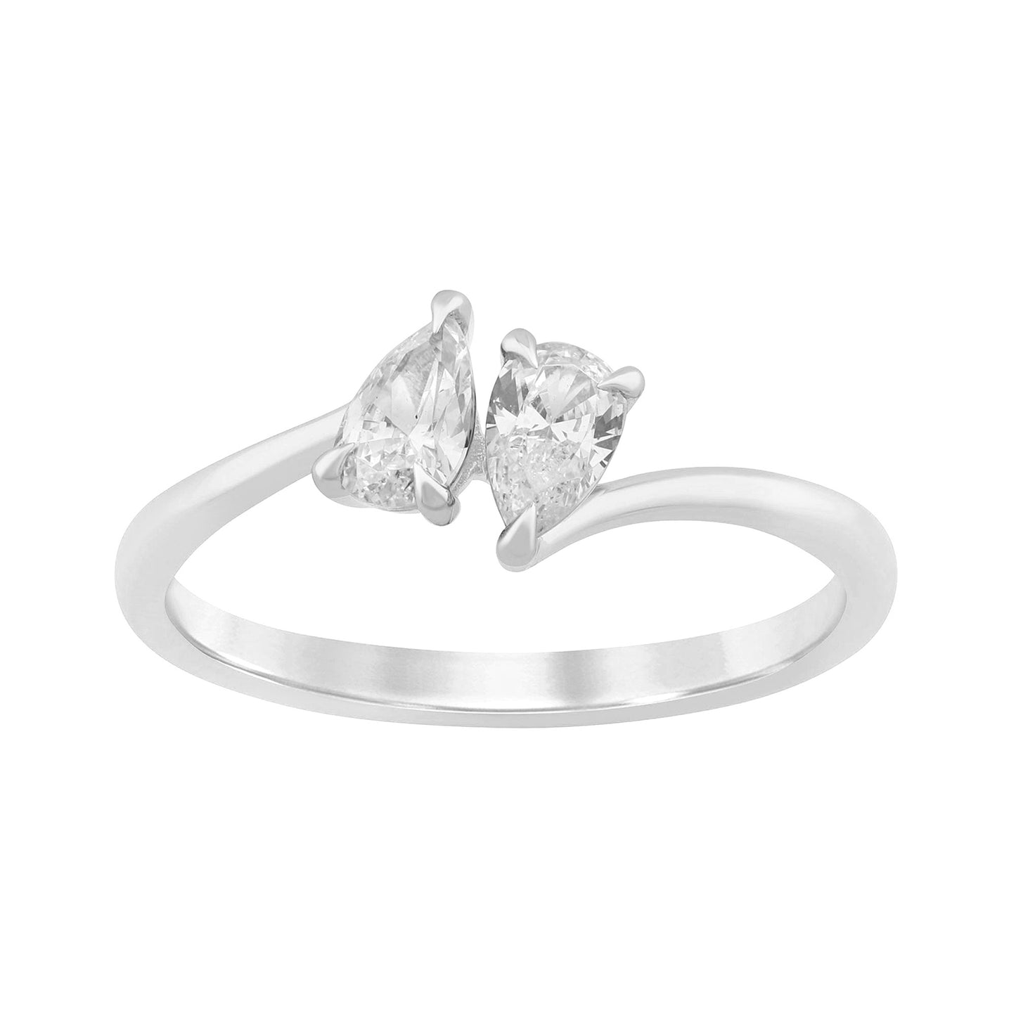 14K White Gold 0.52 Cttw Lab Grown Diamond Ladies Ring