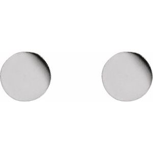 Sterling Silver 5 X 5 Mm Pair Friction Backs Included Polished Engravable Disc Earrings