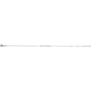 14K White Gold Straight Baguette 3 X 1.5 Mm 23.5 X 2.1 Mm 6-7 1/2 In Si2-Si3, Ghi Polished 1/3 Ctw Natural Diamond 5 Stone Bar Bracelet