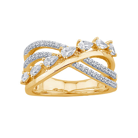 14K Yellow Gold 0.73-0.75 Cttw Lab Grown Diamond Ladies Ring