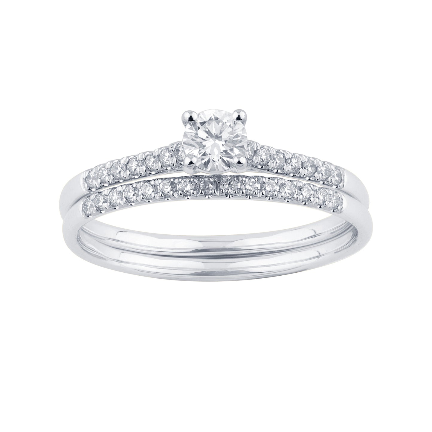 14K White Gold 0.41 Cttw Lab Grown Diamond Ladies Rings
