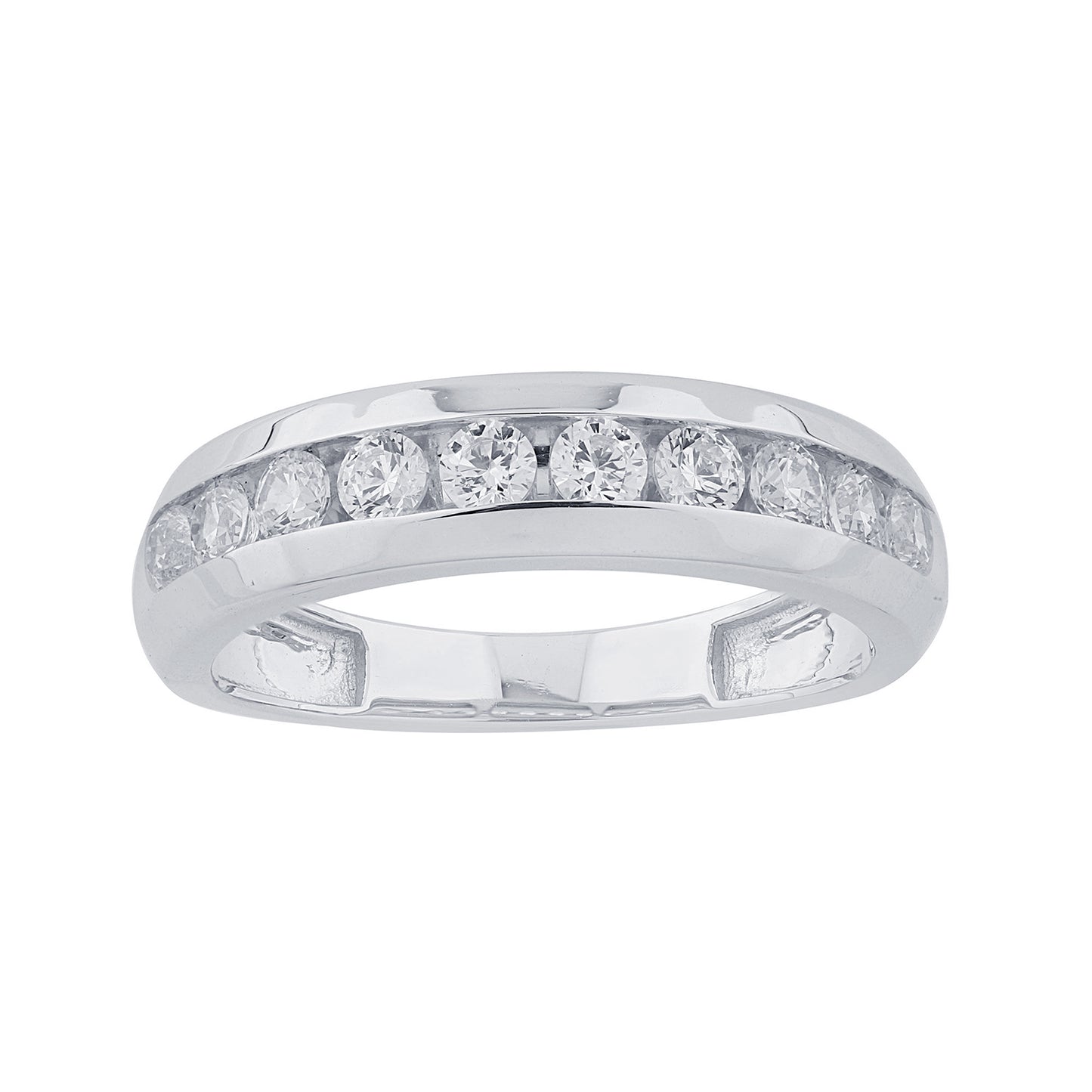 14K White Gold 0.99-1.06 Cttw Lab Grown Diamond Mens Band