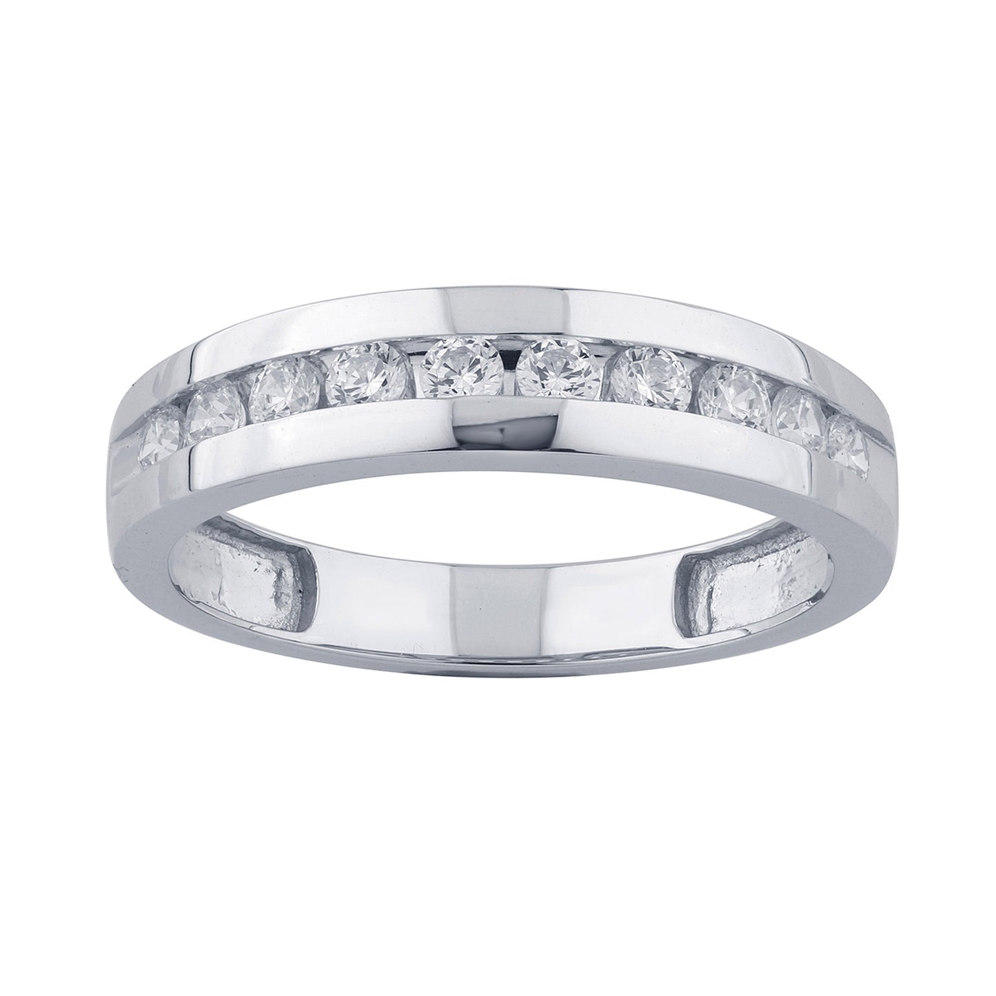 14K White Gold 0.49-0.50 Cttw Lab Grown Diamond Mens Band