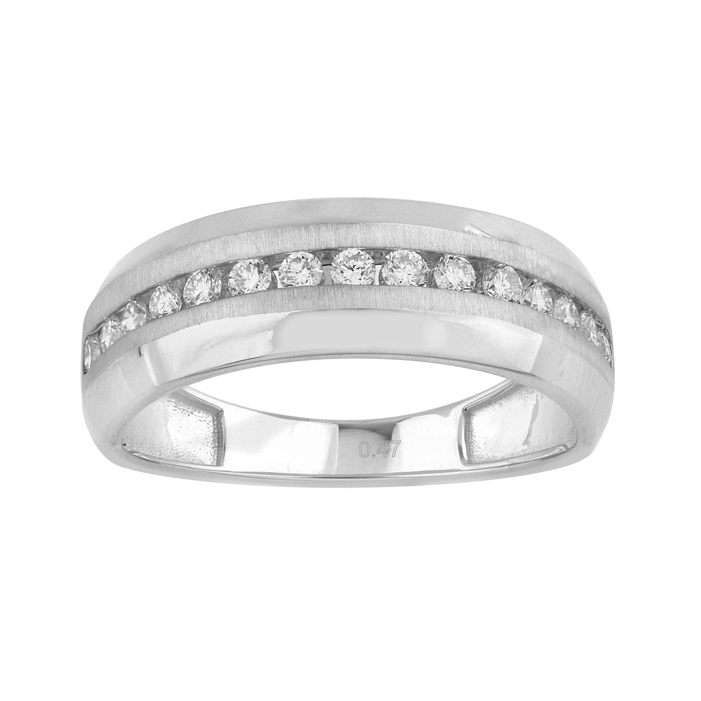 14K Yellow Or White Gold Lab Grown Diamond Mens Band