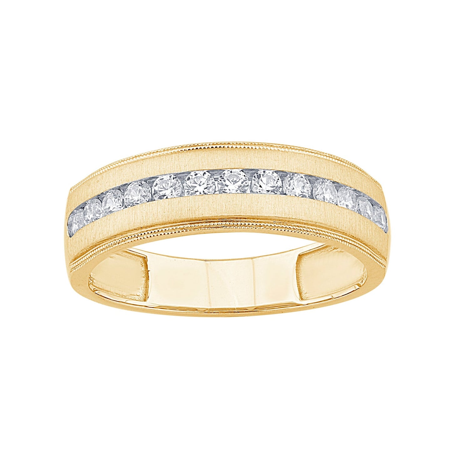 14K Yellow Gold 0.47 Cttw Lab Grown Diamond Mens Ring