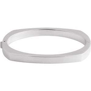 Sterling Silver 6 Mm 6 1/2 In Polished Hinged Bangle Bracelet