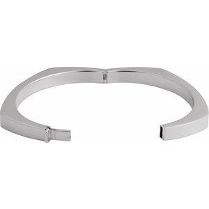 Sterling Silver 6 Mm 6 1/2 In Polished Hinged Bangle Bracelet