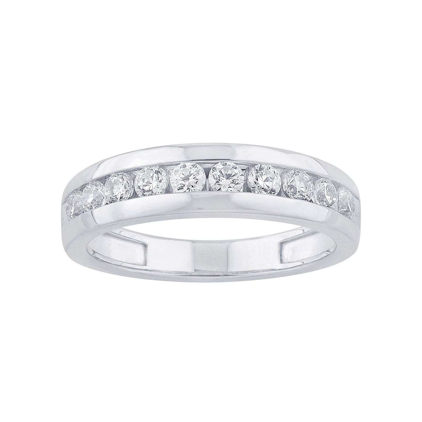 14K Yellow Or White Gold Lab Grown Diamond Mens Band