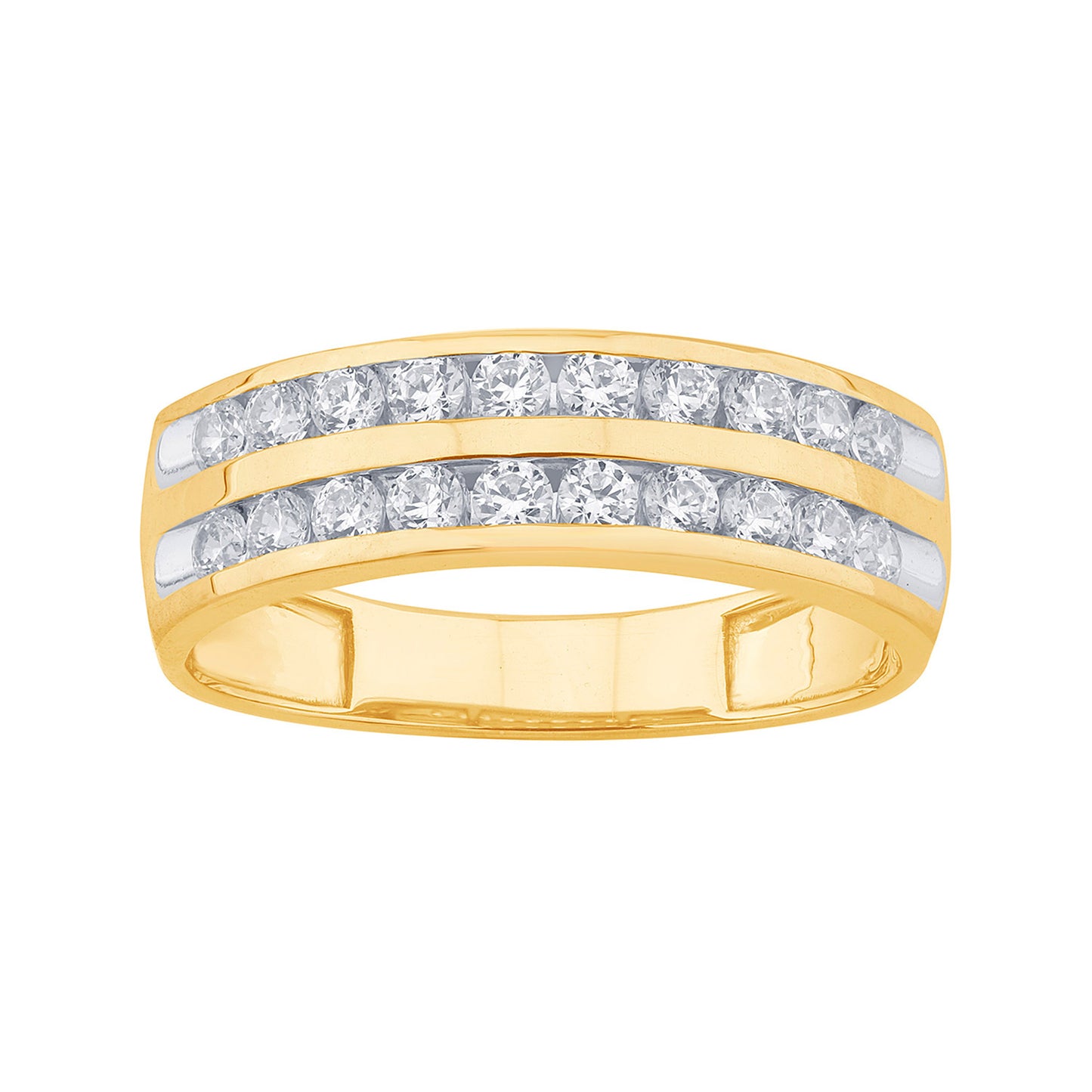 14K Yellow Gold 0.76-0.77 Cttw Lab Grown Diamond Men's Band