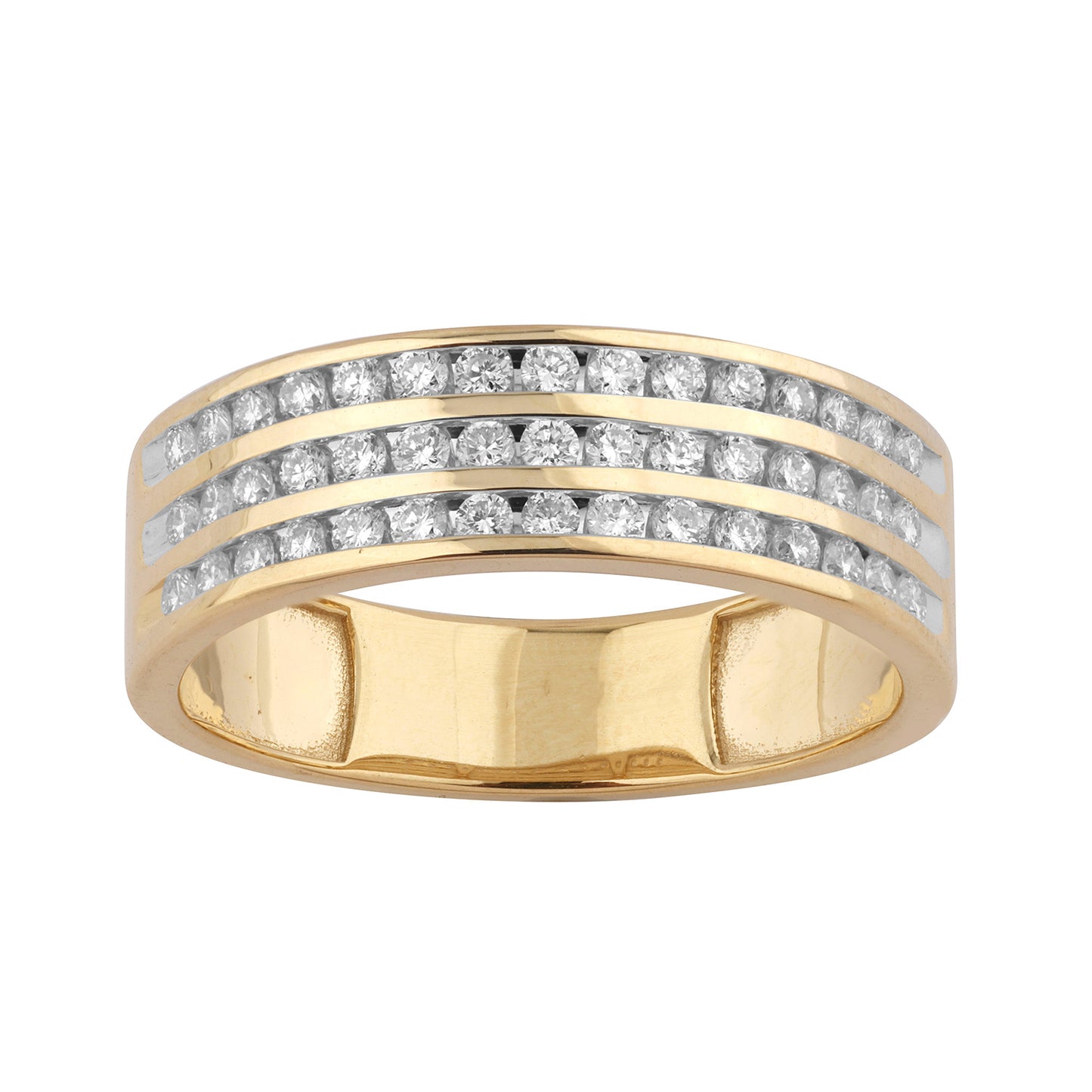 14K Yellow Gold 0.75-0.84 Cttw Lab Grown Diamond Mens Band