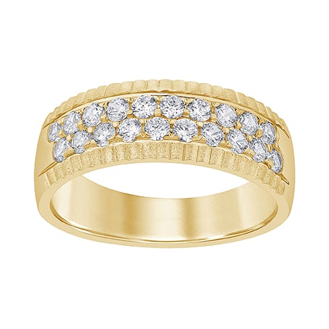 14K Yellow Gold 0.96-1.01 Cttw Lab Grown Diamond Mens Band