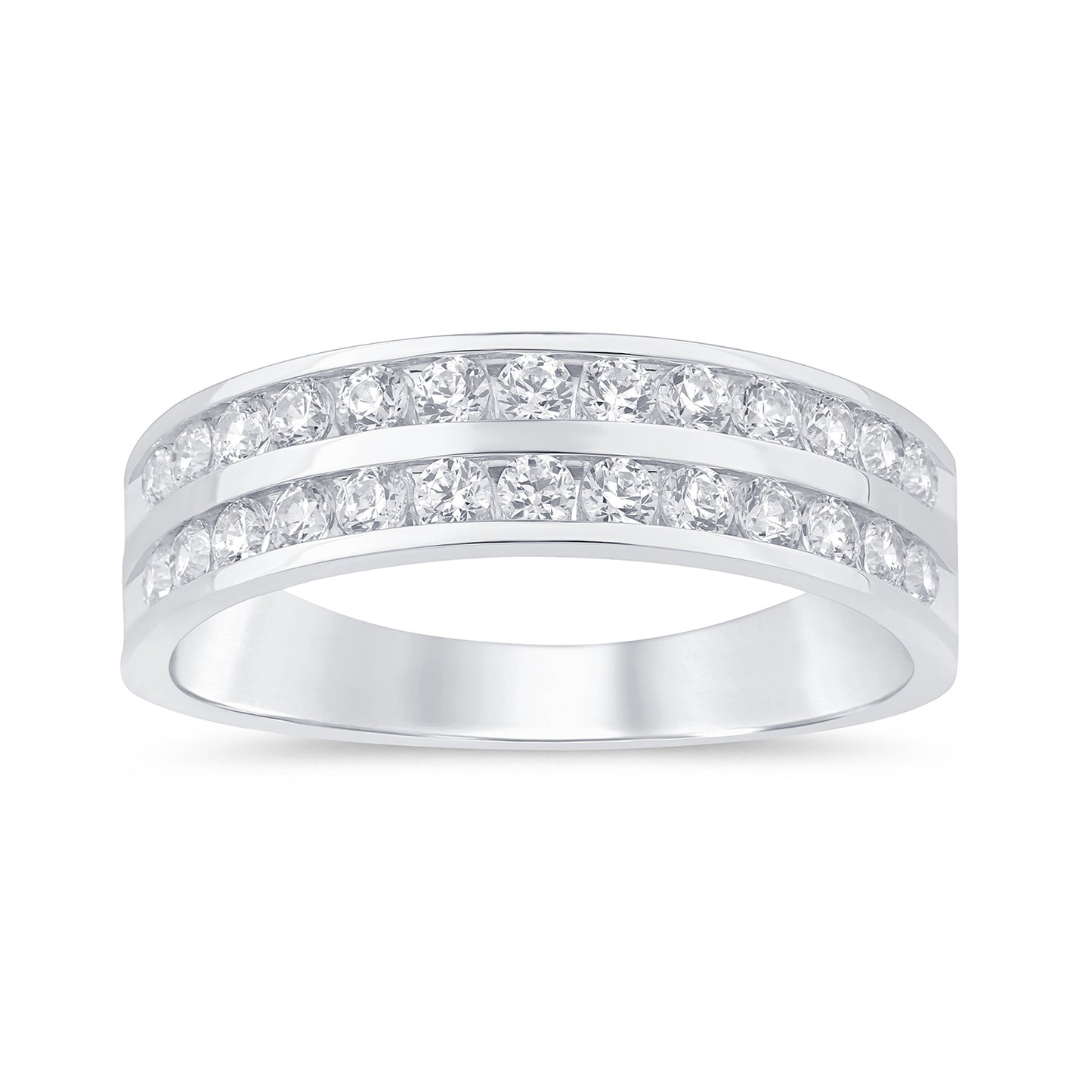 14K White Gold 0.98-1.02 Cttw Lab Grown Diamond Men's Band