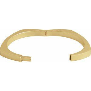 14K Yellow Gold 6 Mm 6 1/2 In Polished Hinged Bangle Bracelet