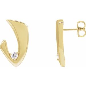 14K Yellow Gold Round 3 Mm 1/5 Ctw Natural Diamond Stud Earrings