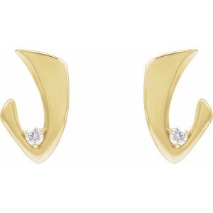 14K Yellow Gold Round 3 Mm 1/5 Ctw Natural Diamond Stud Earrings