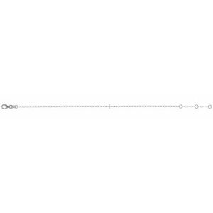 Sterling Silver Sideways Cross Paperclip-Style Chain 6 1/2-7 1/2" Bracelet