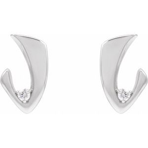 14K White Gold Round 3 Mm 1/5 Ctw Natural Diamond Stud Earrings