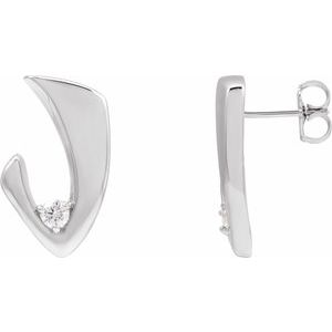 14K White Gold Round 3 Mm 1/5 Ctw Natural Diamond Stud Earrings