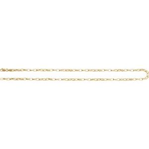 18K Yellow Gold-Plated Sterling Silver Lobster Clasp Puffed Oval Cable Chain, Length: 20 In, Width: 3.9 Mm