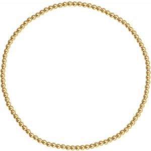 14K Yellow Gold Filled 2 Mm 6.5 In Polished Beaded Elastic Bracelet