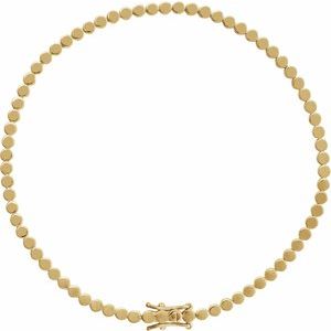 14K Yellow Gold Geometric Line Bracelet, Length: 7 In