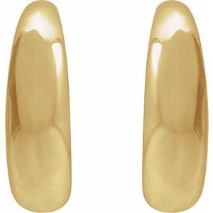 14K Yellow Gold 14.4 X 14.4 Mm Pair Friction Backs Polished Hoop Earrings