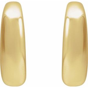 14K Yellow Gold 19.2 X 19.2 Mm Pair Friction Backs Polished Hoop Earrings