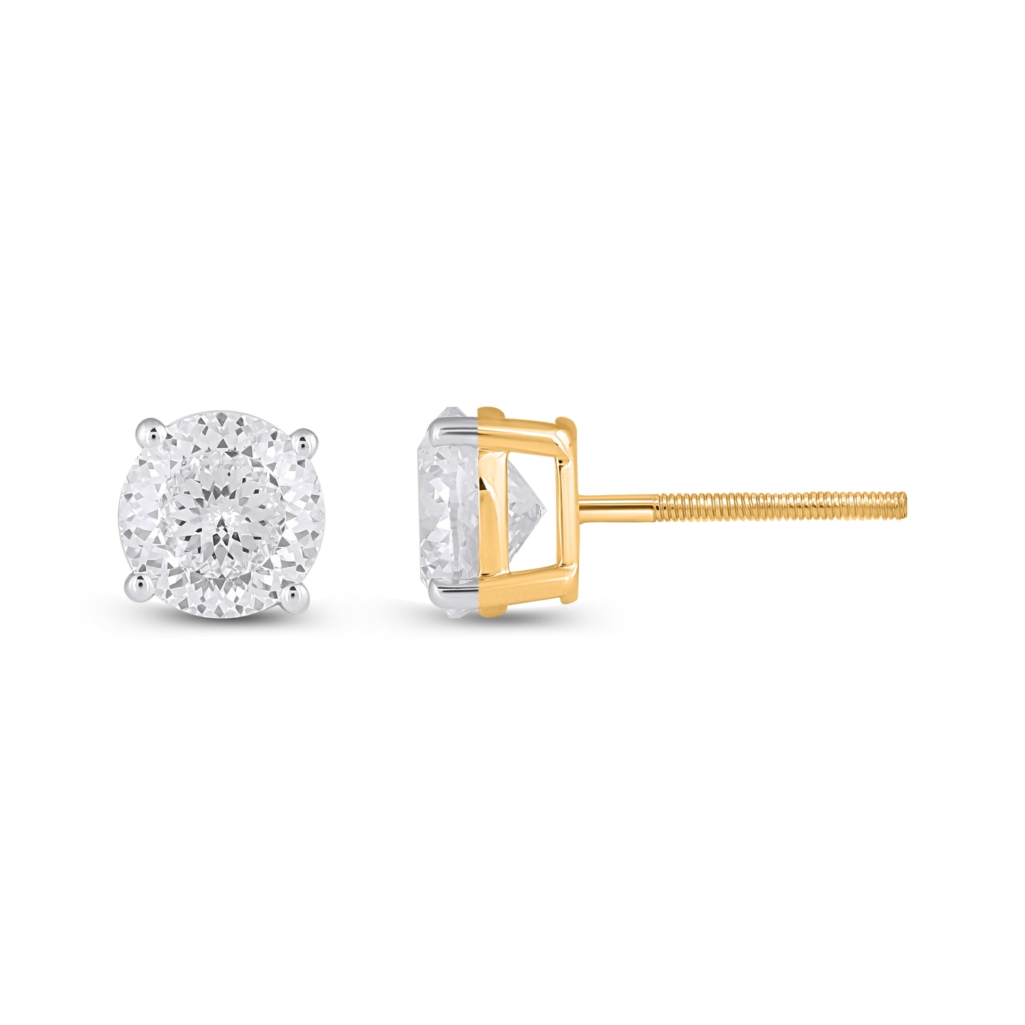 14K Yellow Gold 2.11 Cttw Lab Grown Diamond Earring